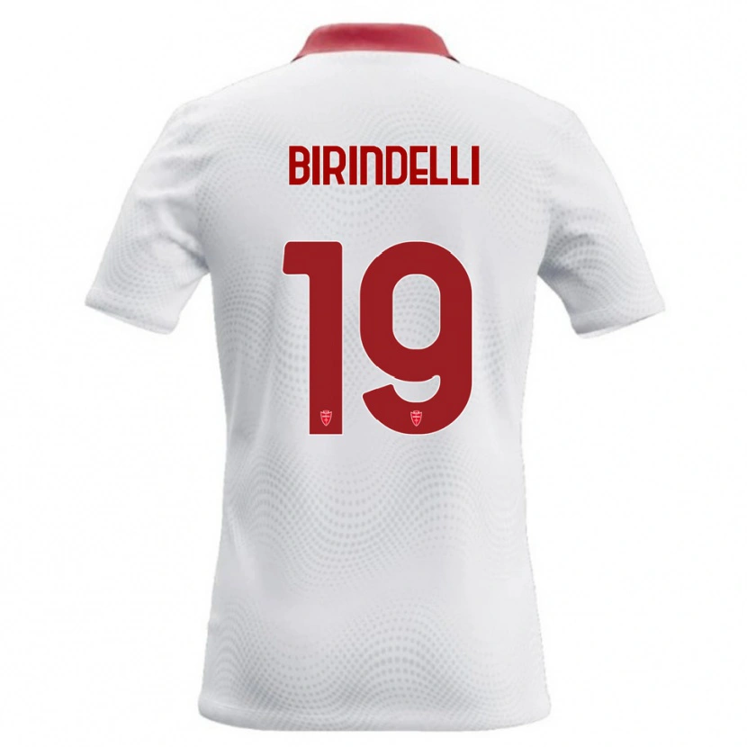Danxen Enfant Maillot Samuele Birindelli #19 Blanc Rouge Tenues Extérieur 2026/27 T-Shirt