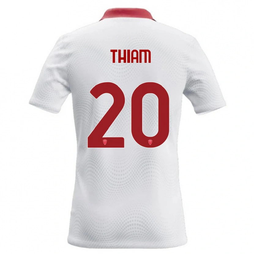 Danxen Enfant Maillot Demba Thiam #20 Blanc Rouge Tenues Extérieur 2026/27 T-Shirt