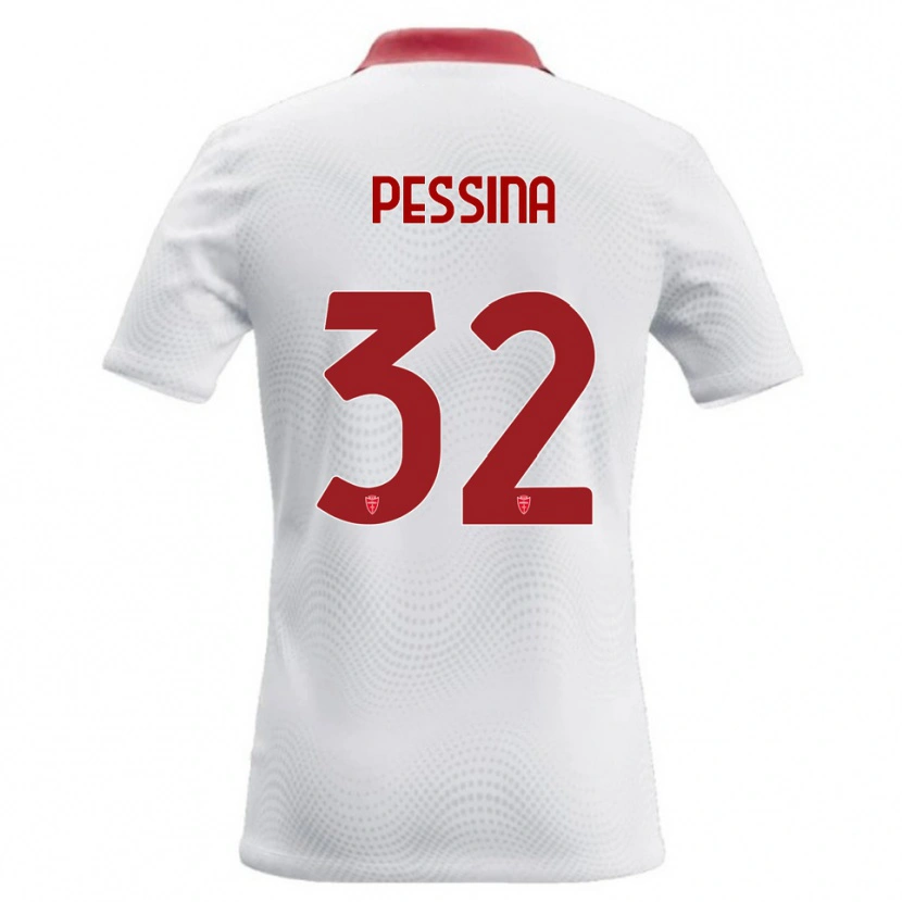 Danxen Enfant Maillot Matteo Pessina #32 Blanc Rouge Tenues Extérieur 2026/27 T-Shirt