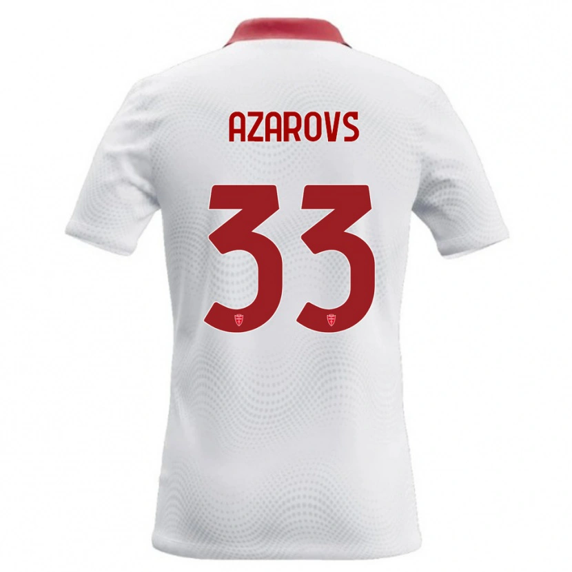 Danxen Enfant Maillot Timurs Azarovs #33 Blanc Rouge Tenues Extérieur 2026/27 T-Shirt