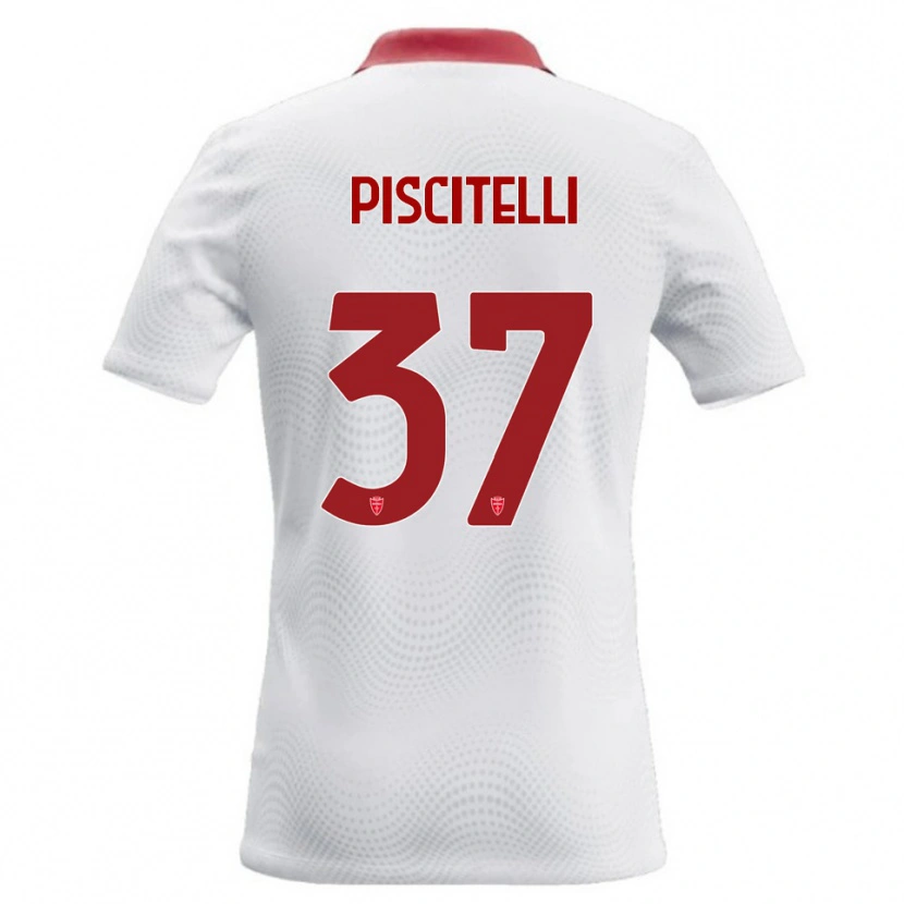Danxen Enfant Maillot Pasquale Piscitelli #37 Blanc Rouge Tenues Extérieur 2026/27 T-Shirt
