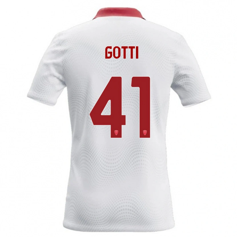 Danxen Enfant Maillot Andrea Gotti #41 Blanc Rouge Tenues Extérieur 2026/27 T-Shirt
