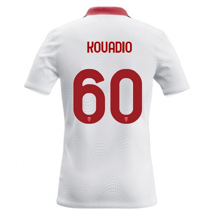 Danxen Enfant Maillot Eddy Kouadio #60 Blanc Rouge Tenues Extérieur 2026/27 T-Shirt