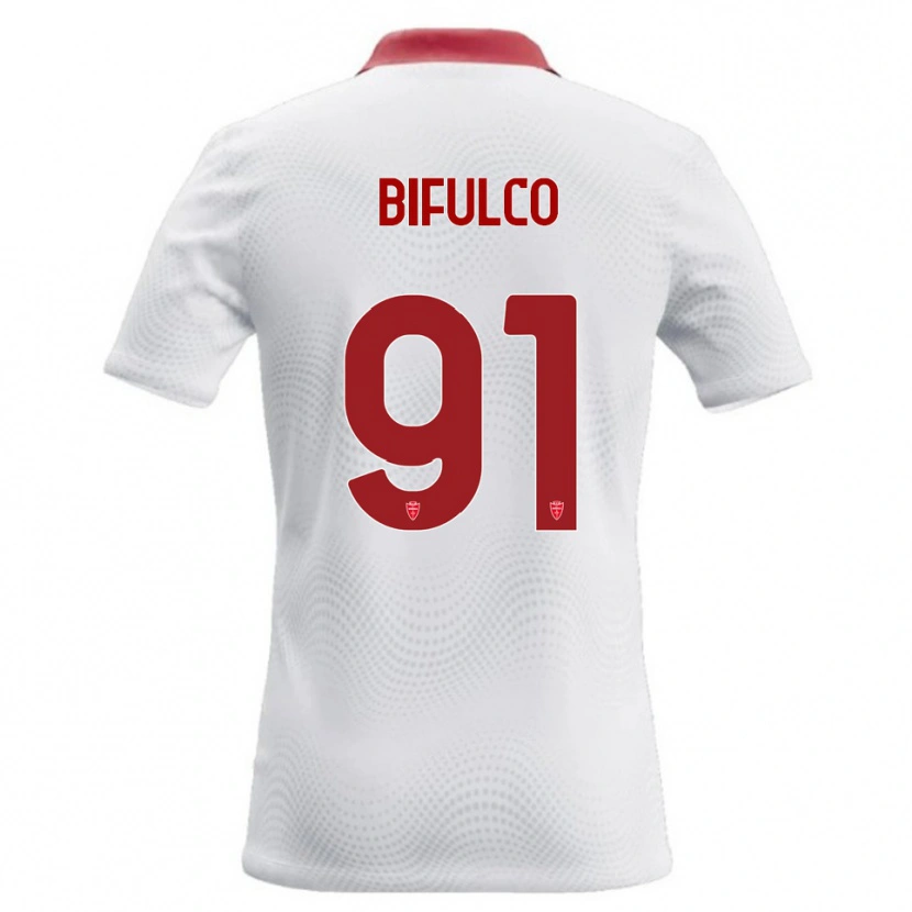 Danxen Enfant Maillot Davide Bifulco #91 Blanc Rouge Tenues Extérieur 2026/27 T-Shirt