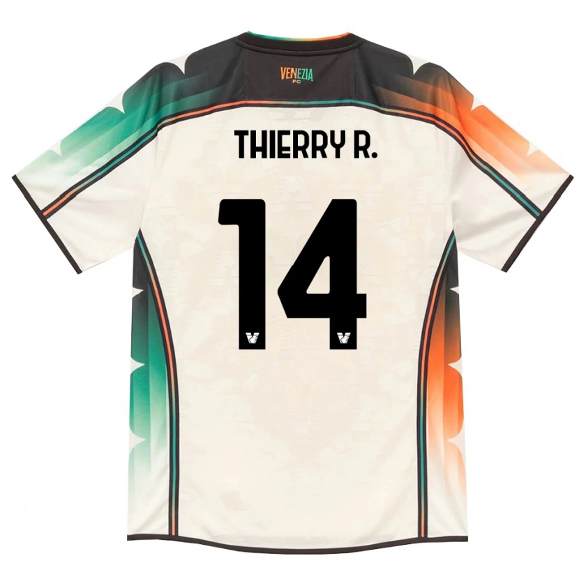 Danxen Enfant Maillot Thierry Correia #14 Vieux Dentelle Orange Vert Tenues Extérieur 2026/27 T-Shirt