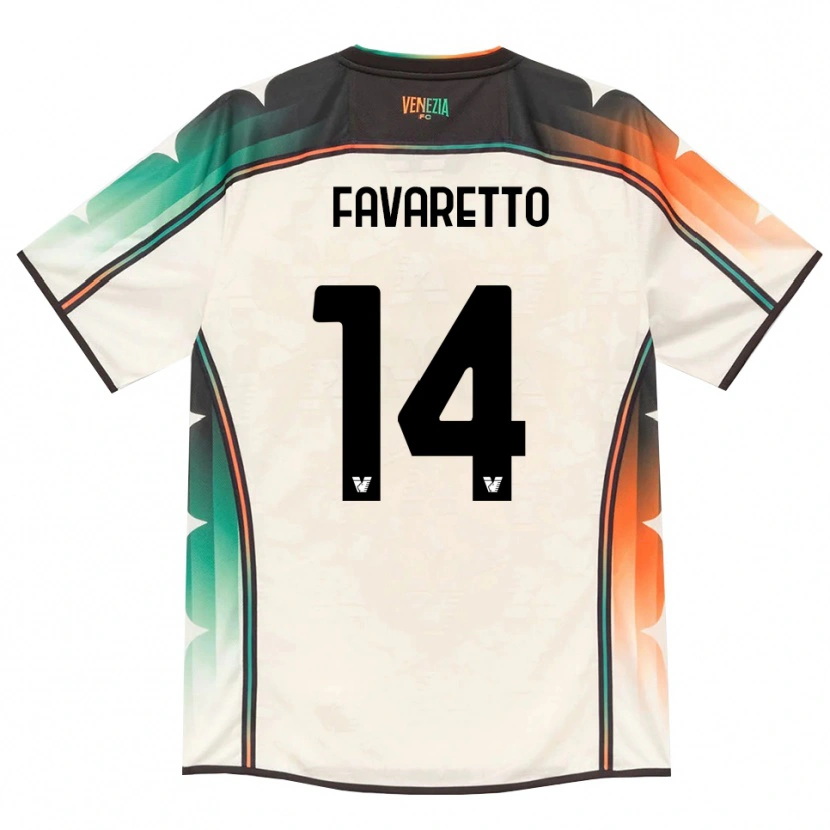 Danxen Enfant Maillot Alessio Favaretto #14 Vieux Dentelle Orange Vert Tenues Extérieur 2026/27 T-Shirt