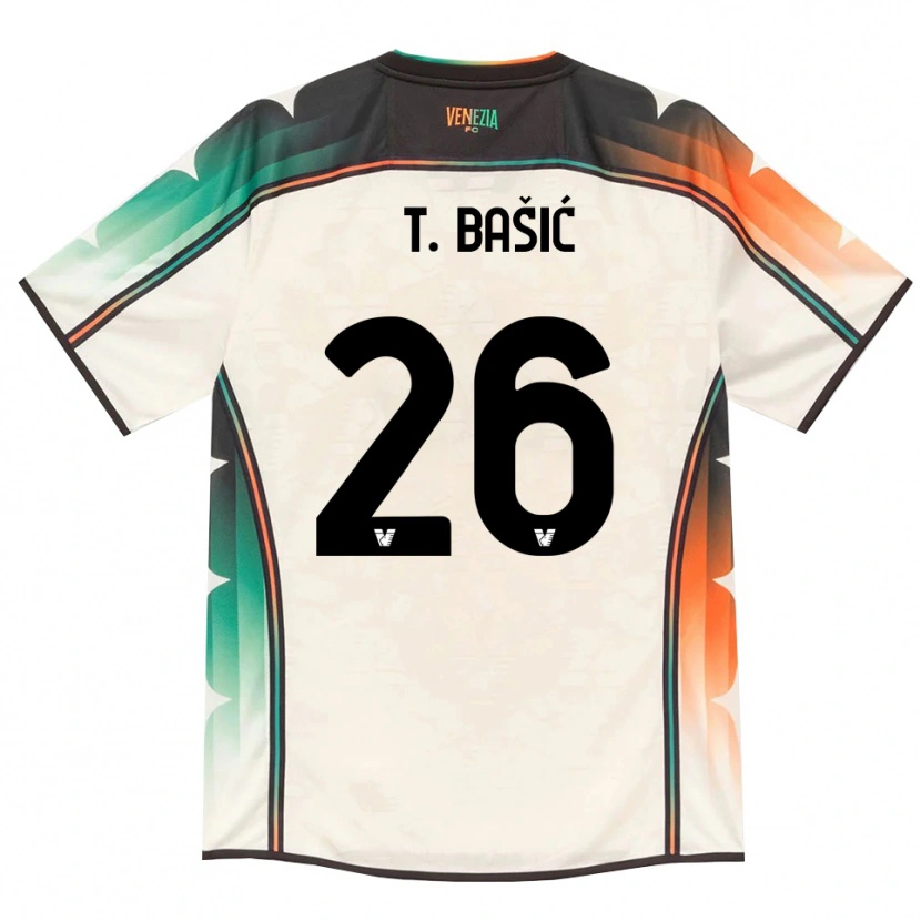 Danxen Enfant Maillot Toma Bašić #26 Vieux Dentelle Orange Vert Tenues Extérieur 2026/27 T-Shirt