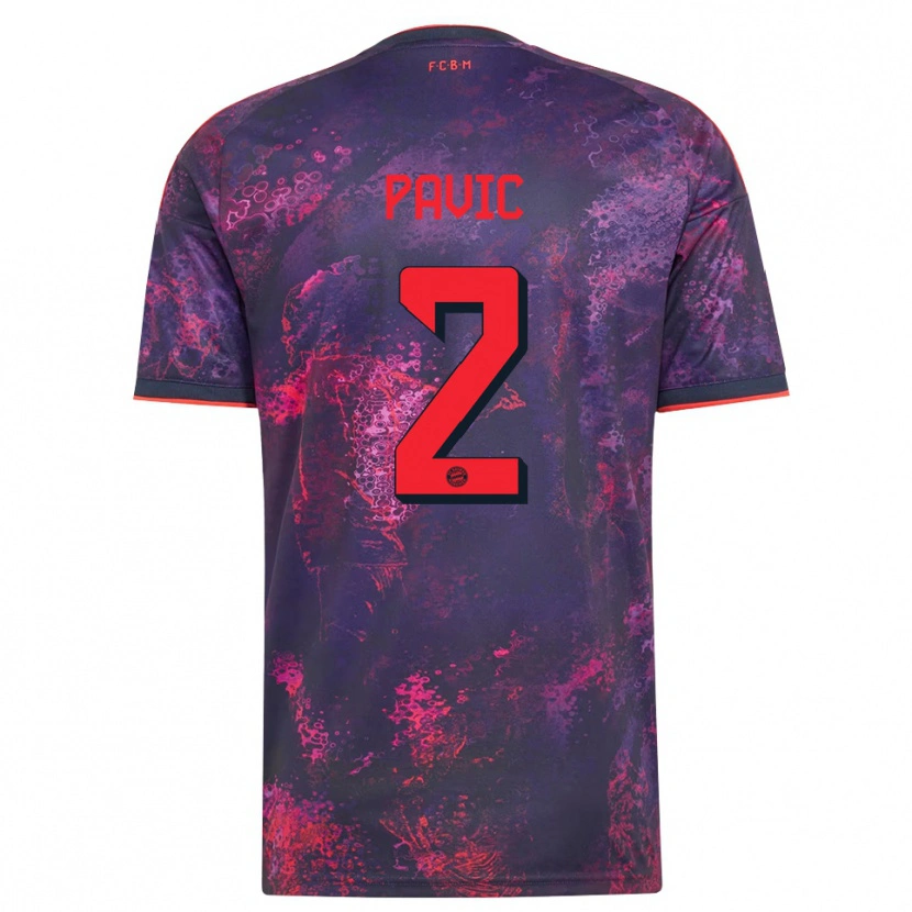Danxen Enfant Maillot Filip Pavić #2 Rouge Violet Troisieme 2026/27 T-Shirt