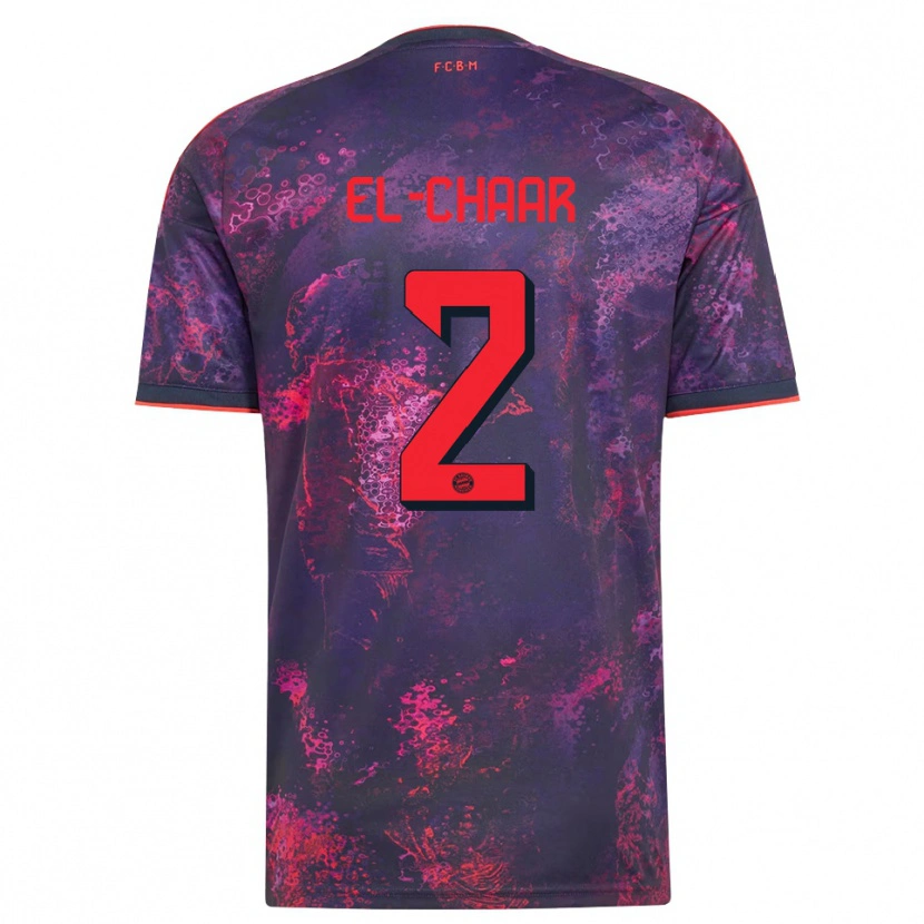 Danxen Enfant Maillot Adam El-Chaar #2 Rouge Violet Troisieme 2026/27 T-Shirt