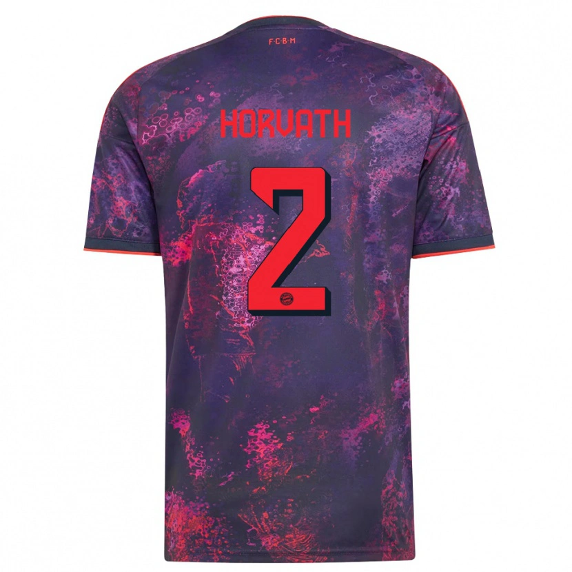 Danxen Enfant Maillot Jakob Horvath #2 Rouge Violet Troisieme 2026/27 T-Shirt