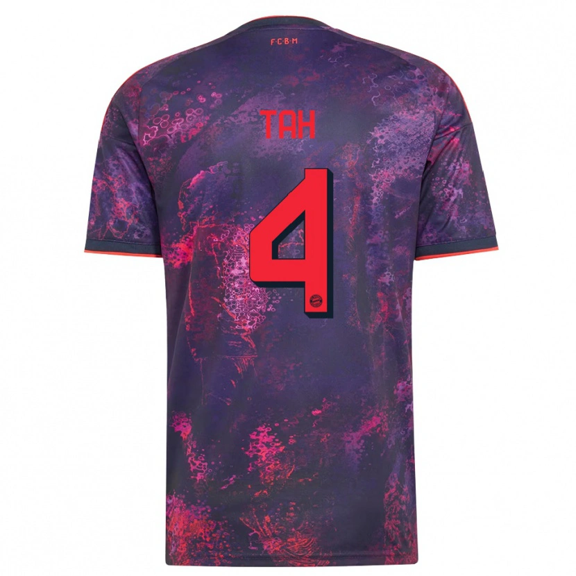 Danxen Enfant Maillot Jonathan Tah #4 Rouge Violet Troisieme 2026/27 T-Shirt