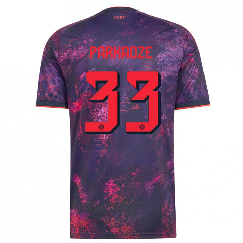 Danxen Enfant Maillot Luka Parkadze #33 Rouge Violet Troisieme 2026/27 T-Shirt