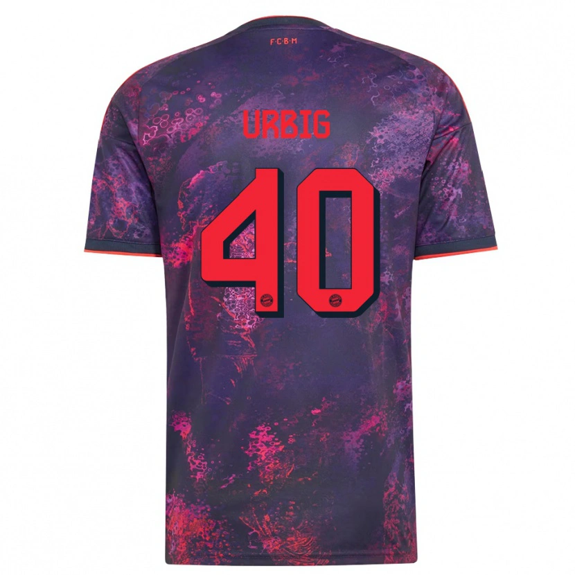 Danxen Enfant Maillot Jonas Urbig #40 Rouge Violet Troisieme 2026/27 T-Shirt