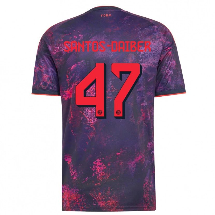Danxen Enfant Maillot David Santos Daiber #47 Rouge Violet Troisieme 2026/27 T-Shirt