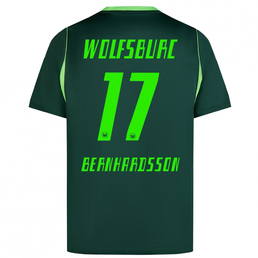 Danxen Enfant Maillot Alexander Bernhardsson #17 Vert Foncé Blanc Tenues Domicile 2026/27 T-Shirt
