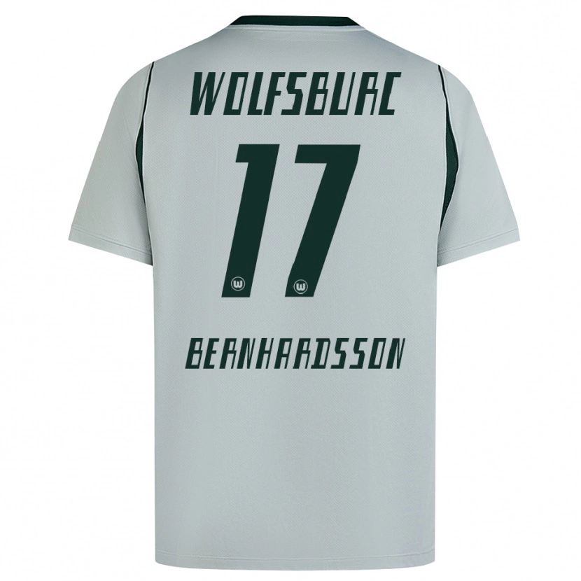 Danxen Enfant Maillot Alexander Bernhardsson #17 Gris Vert Tenues Extérieur 2026/27 T-Shirt