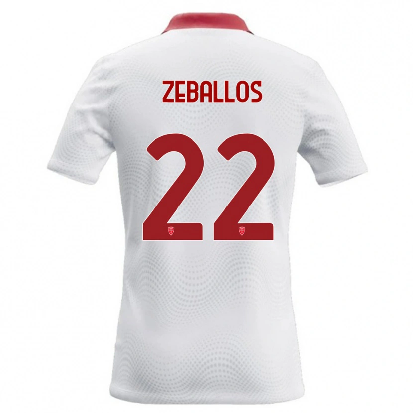 Danxen Homme Maillot Exequiel Zeballos #22 Blanc Rouge Tenues Extérieur 2026/27 T-Shirt