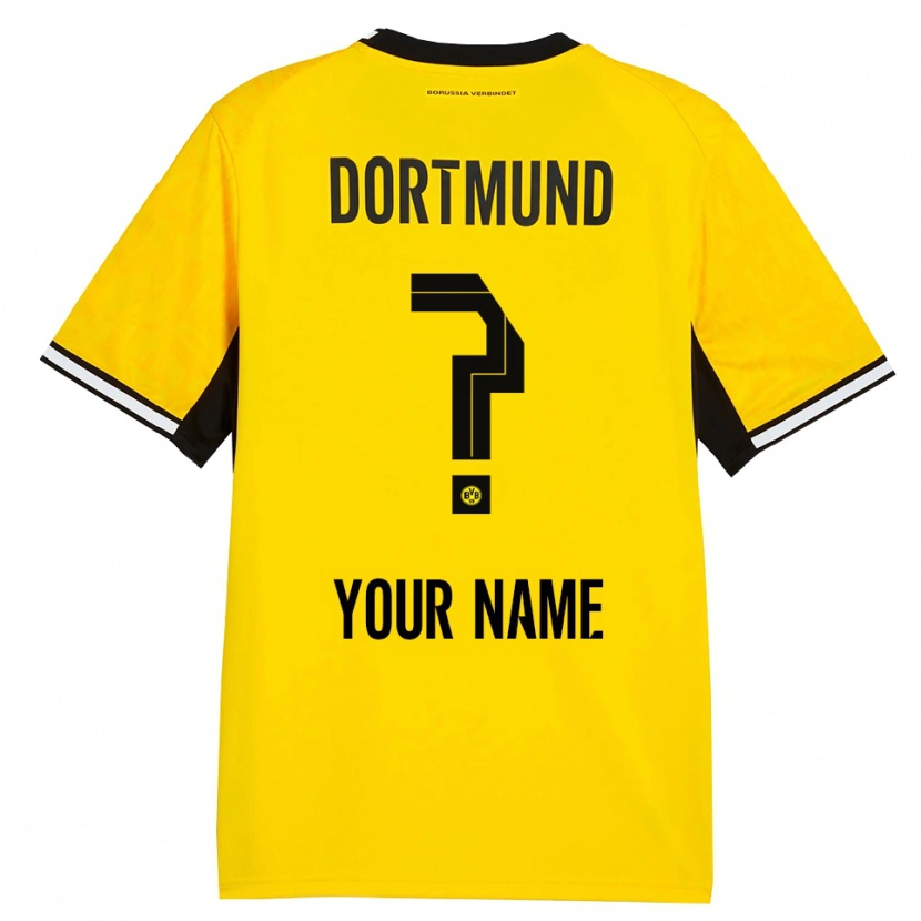 Danxen Homme Maillot Votre Nom #0 Jaune Noir Blanc Tenues Domicile 2026/27 T-Shirt