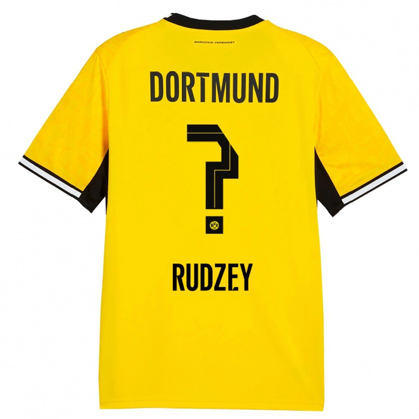 Danxen Homme Maillot Nazariy Rudzey #0 Jaune Noir Blanc Tenues Domicile 2026/27 T-Shirt