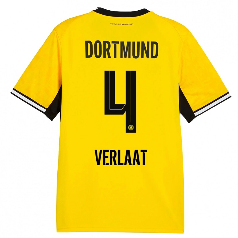 Danxen Homme Maillot Jesper Verlaat #4 Jaune Noir Blanc Tenues Domicile 2026/27 T-Shirt