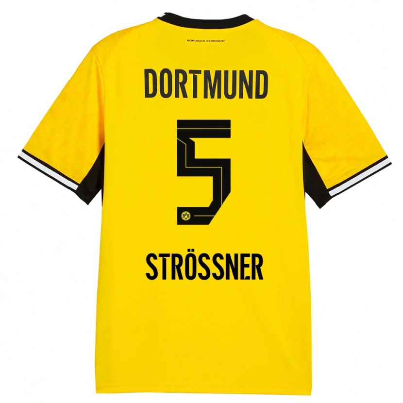 Danxen Homme Maillot Lenni Strößner #5 Jaune Noir Blanc Tenues Domicile 2026/27 T-Shirt