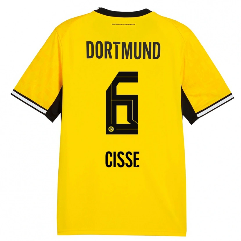 Danxen Homme Maillot Faroukou Cisse #6 Jaune Noir Blanc Tenues Domicile 2026/27 T-Shirt