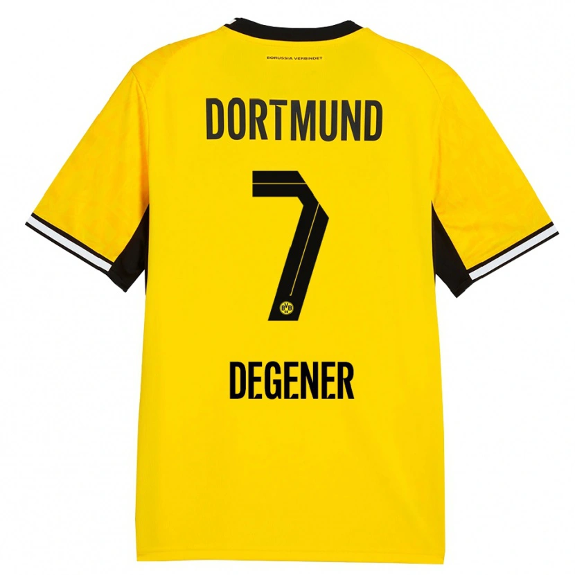 Danxen Homme Maillot Tim Degener #7 Jaune Noir Blanc Tenues Domicile 2026/27 T-Shirt