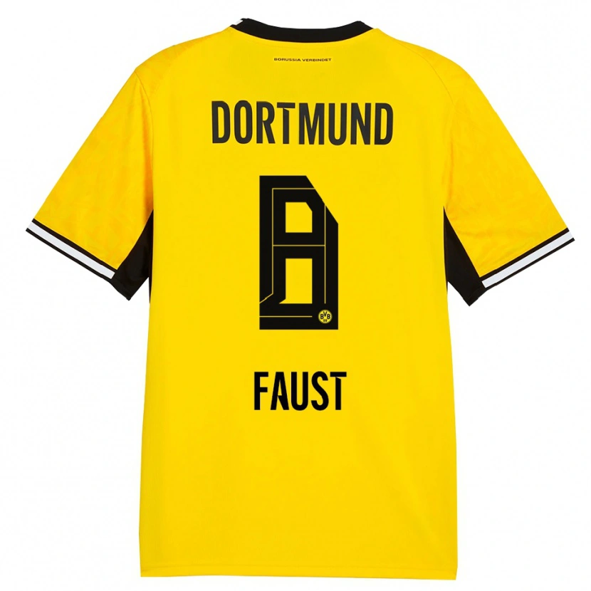 Danxen Homme Maillot Tom Faust #8 Jaune Noir Blanc Tenues Domicile 2026/27 T-Shirt