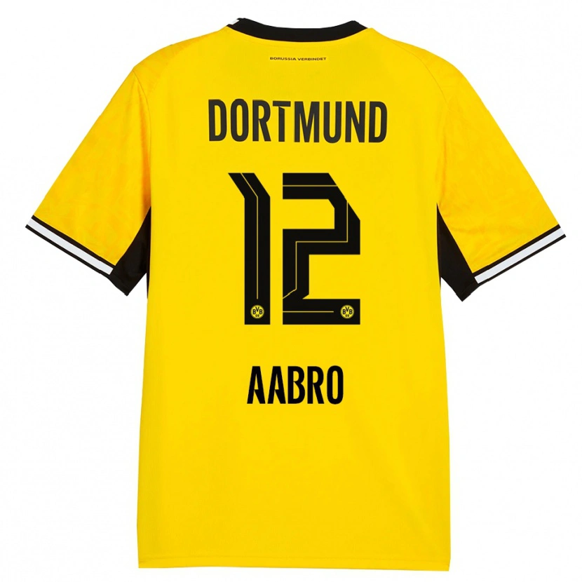 Danxen Homme Maillot Gustav Aabro #12 Jaune Noir Blanc Tenues Domicile 2026/27 T-Shirt