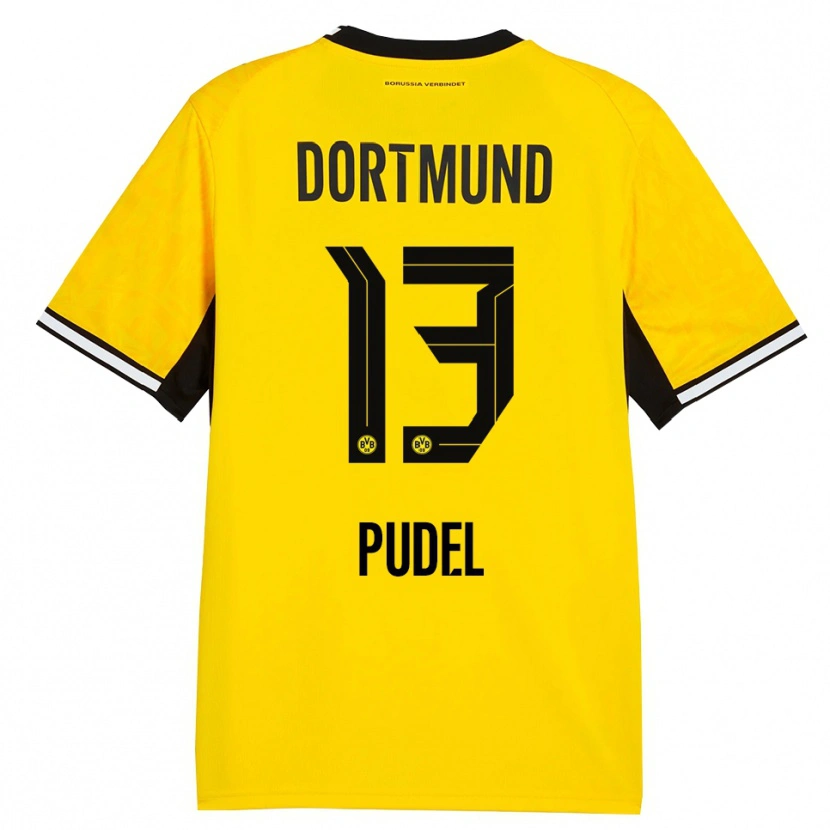 Danxen Homme Maillot Bjarne Pudel #13 Jaune Noir Blanc Tenues Domicile 2026/27 T-Shirt