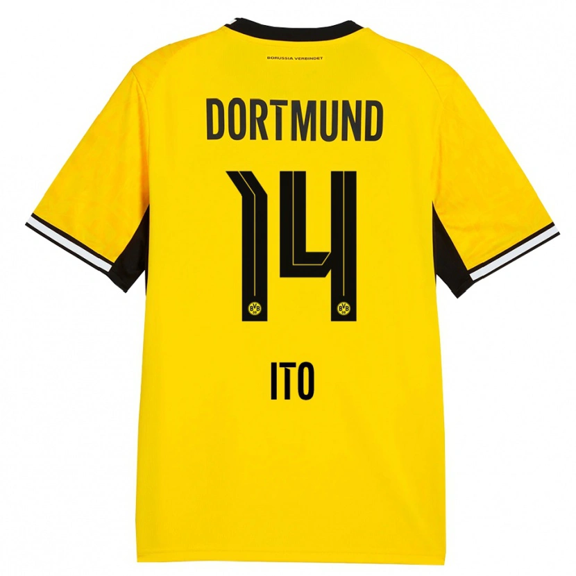 Danxen Homme Maillot Sara Ito #14 Jaune Noir Blanc Tenues Domicile 2026/27 T-Shirt