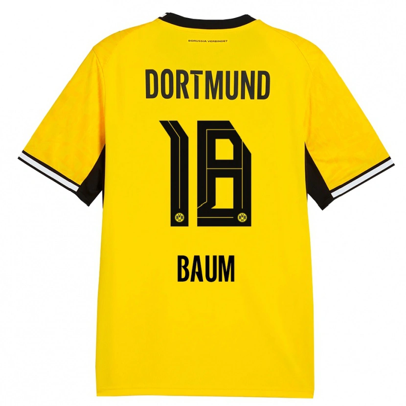 Danxen Homme Maillot Celina Baum #18 Jaune Noir Blanc Tenues Domicile 2026/27 T-Shirt