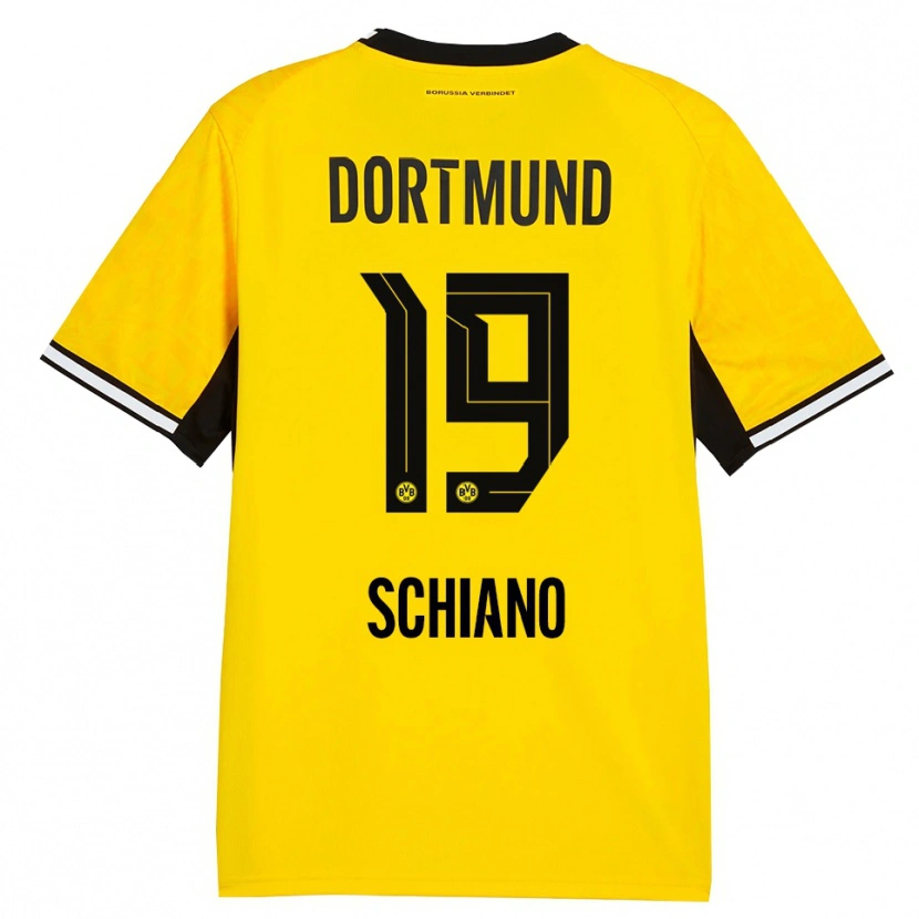 Danxen Homme Maillot Emilio Schiano #19 Jaune Noir Blanc Tenues Domicile 2026/27 T-Shirt