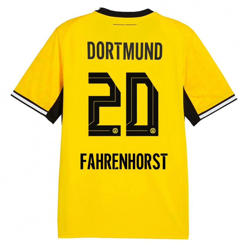 Danxen Homme Maillot Luke Fahrenhorst #20 Jaune Noir Blanc Tenues Domicile 2026/27 T-Shirt