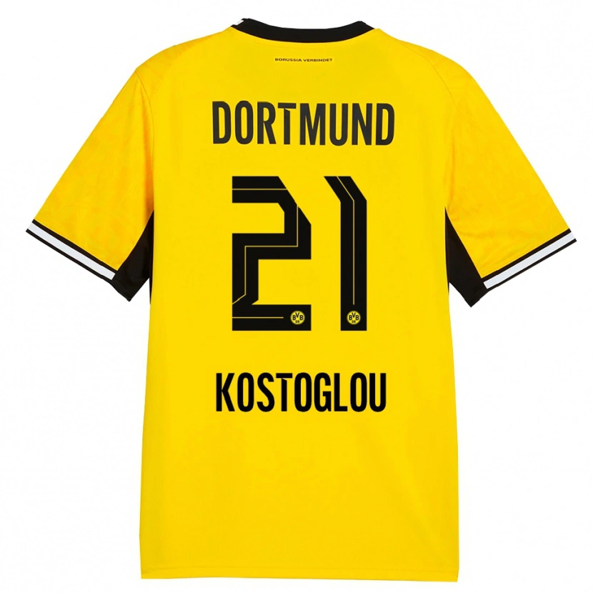 Danxen Homme Maillot Christos Kostoglou #21 Jaune Noir Blanc Tenues Domicile 2026/27 T-Shirt