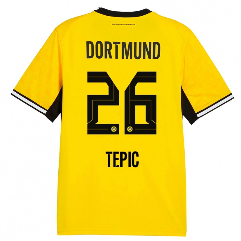 Danxen Homme Maillot Lyon Tepic #26 Jaune Noir Blanc Tenues Domicile 2026/27 T-Shirt