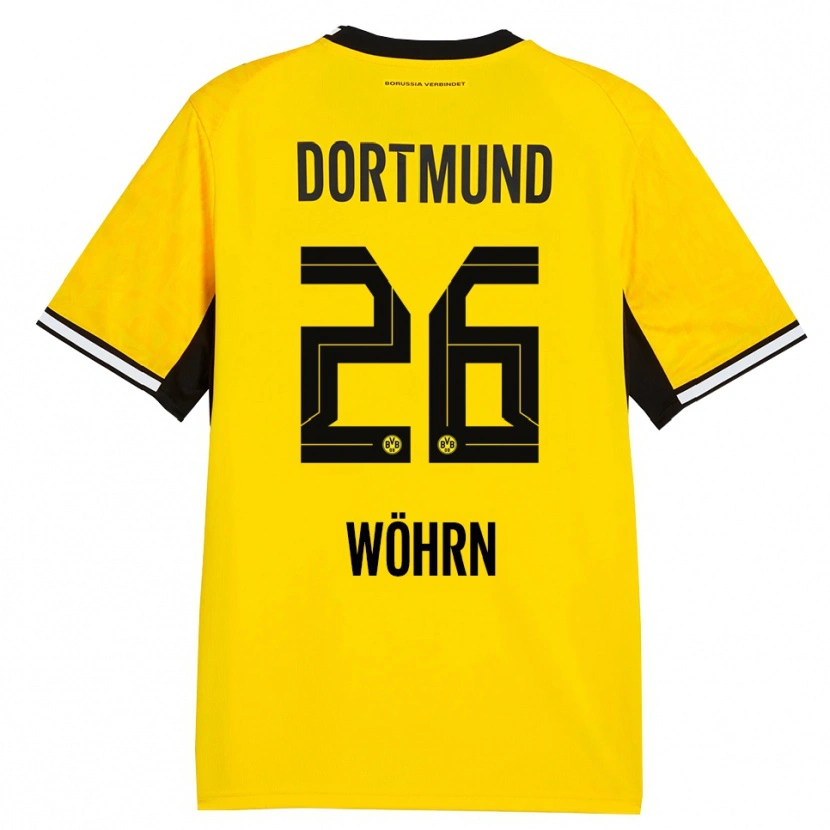 Danxen Homme Maillot Yasu Wöhrn #26 Jaune Noir Blanc Tenues Domicile 2026/27 T-Shirt