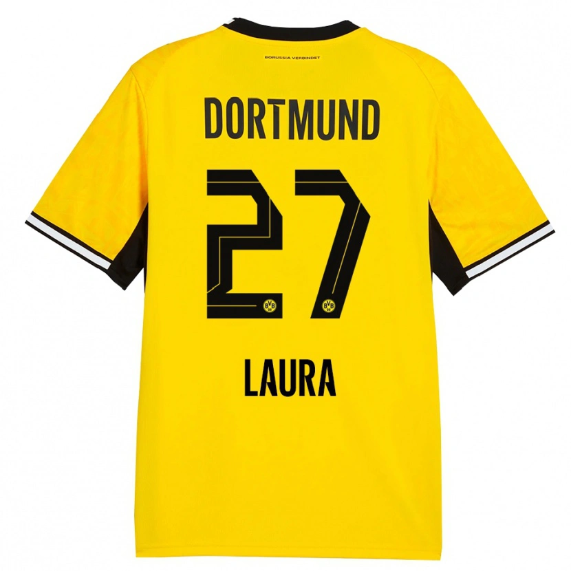Danxen Homme Maillot Van Der Heijden Laura #27 Jaune Noir Blanc Tenues Domicile 2026/27 T-Shirt