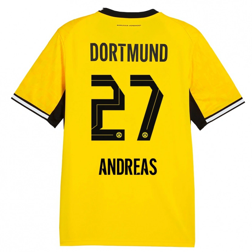 Danxen Homme Maillot Kuno Andreas #27 Jaune Noir Blanc Tenues Domicile 2026/27 T-Shirt