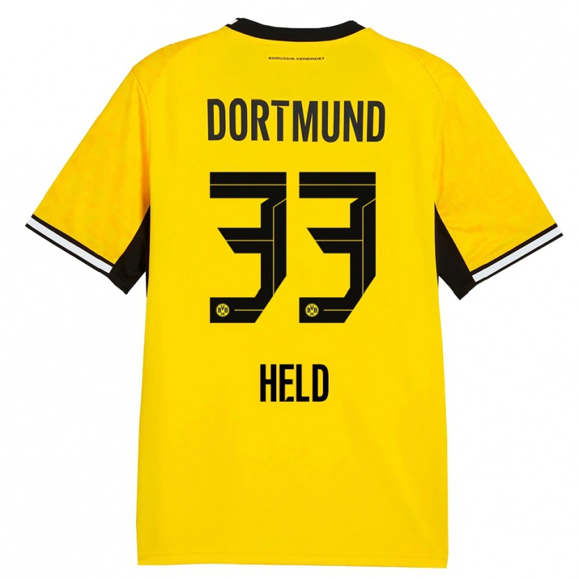 Danxen Homme Maillot Aaron Held #33 Jaune Noir Blanc Tenues Domicile 2026/27 T-Shirt