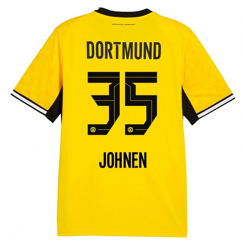 Danxen Homme Maillot Marcel Johnen #35 Jaune Noir Blanc Tenues Domicile 2026/27 T-Shirt