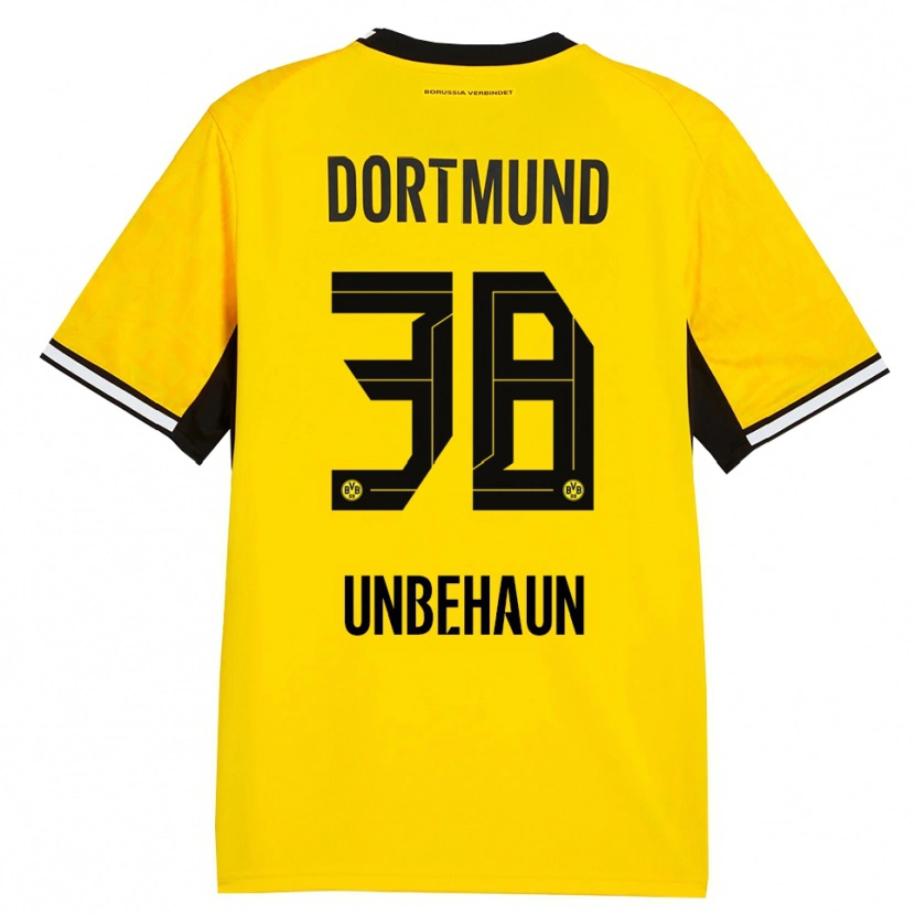 Danxen Homme Maillot Luca Unbehaun #38 Jaune Noir Blanc Tenues Domicile 2026/27 T-Shirt
