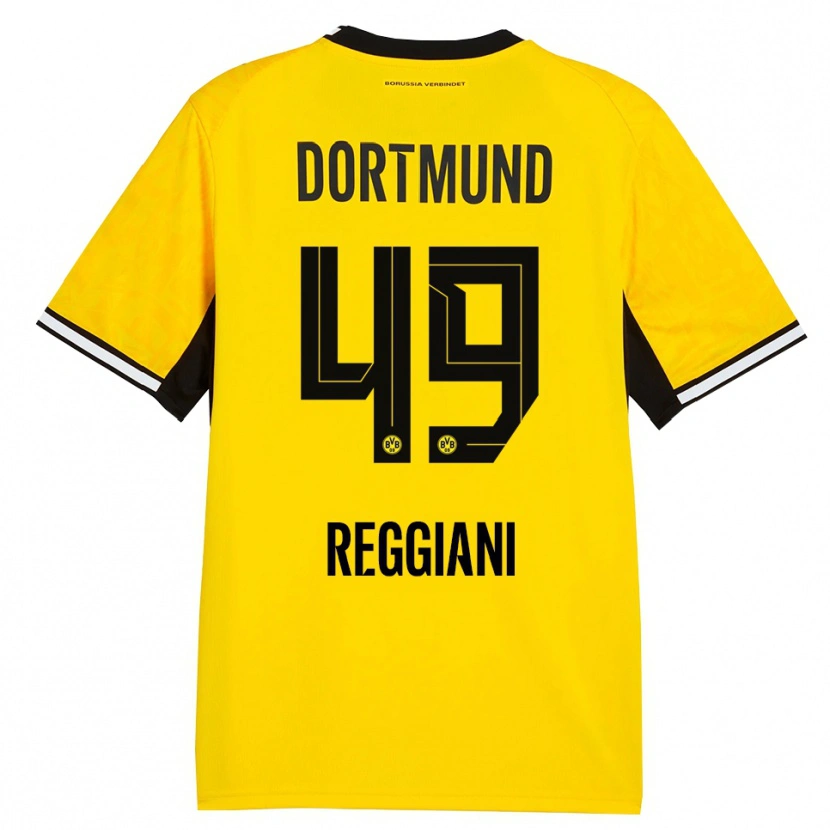 Danxen Homme Maillot Luca Reggiani #49 Jaune Noir Blanc Tenues Domicile 2026/27 T-Shirt