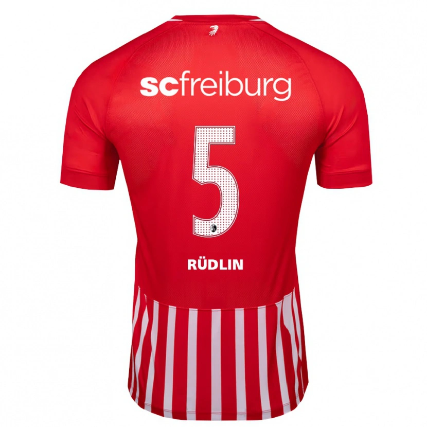 Danxen Homme Maillot Fabian Rüdlin #5 Rouge Blanc Noir Tenues Domicile 2026/27 T-Shirt