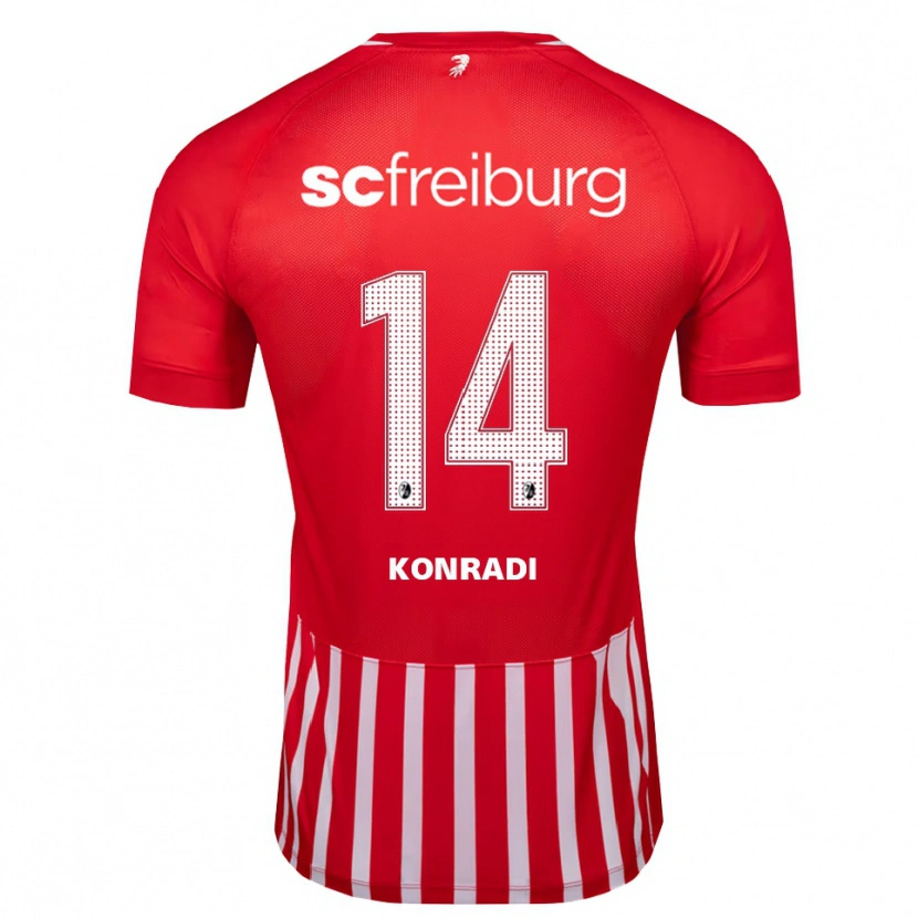 Danxen Homme Maillot Lennart Konradi #14 Rouge Blanc Noir Tenues Domicile 2026/27 T-Shirt