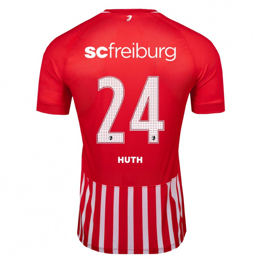 Danxen Homme Maillot Jannik Huth #24 Rouge Blanc Noir Tenues Domicile 2026/27 T-Shirt