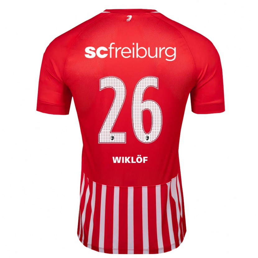 Danxen Homme Maillot Oscar Wiklöf #26 Rouge Blanc Noir Tenues Domicile 2026/27 T-Shirt