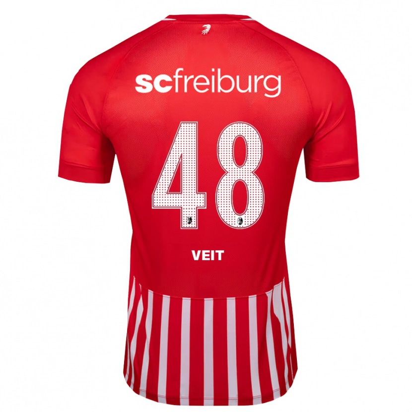 Danxen Homme Maillot Jannik Veit #48 Rouge Blanc Noir Tenues Domicile 2026/27 T-Shirt