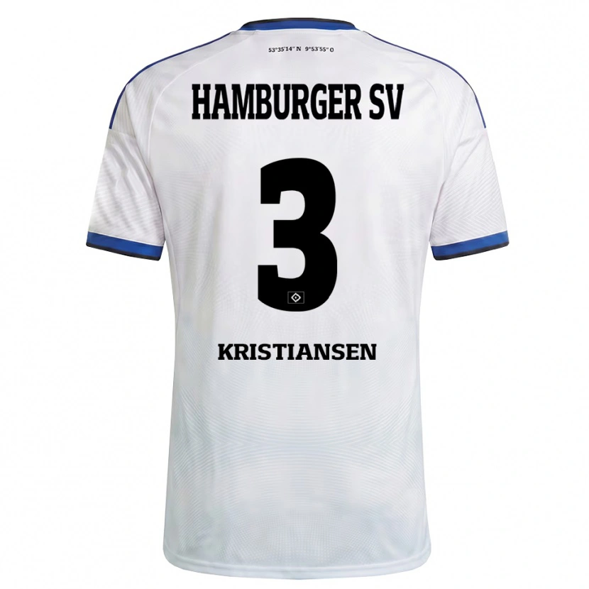 Danxen Homme Maillot Simon Kristiansen #3 Blanc Noir Bleu Tenues Domicile 2026/27 T-Shirt