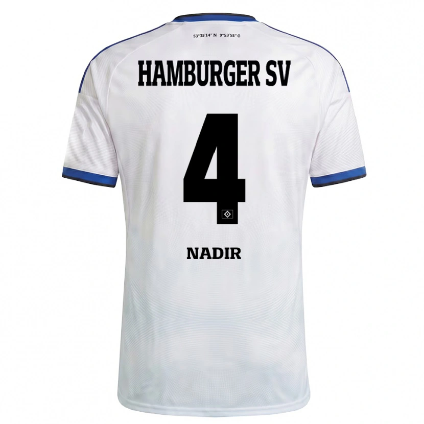 Danxen Homme Maillot Bilal Nadir #4 Blanc Noir Bleu Tenues Domicile 2026/27 T-Shirt